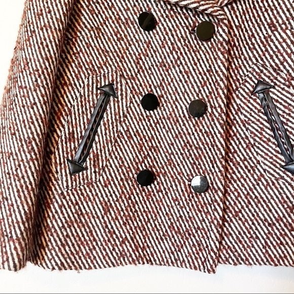 Milly Red and White Pea Coat - Picture 2 of 7